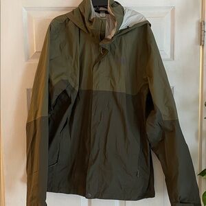 REI Olive Hooded Raincoat